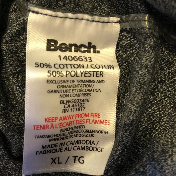 BENCH T-Shirt, Cap Sleeves, Dark Grey, Women’s Size M - Picture 5 of 6
